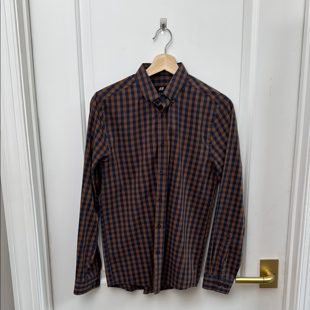 H&M Brown Casual Button Down Shirt